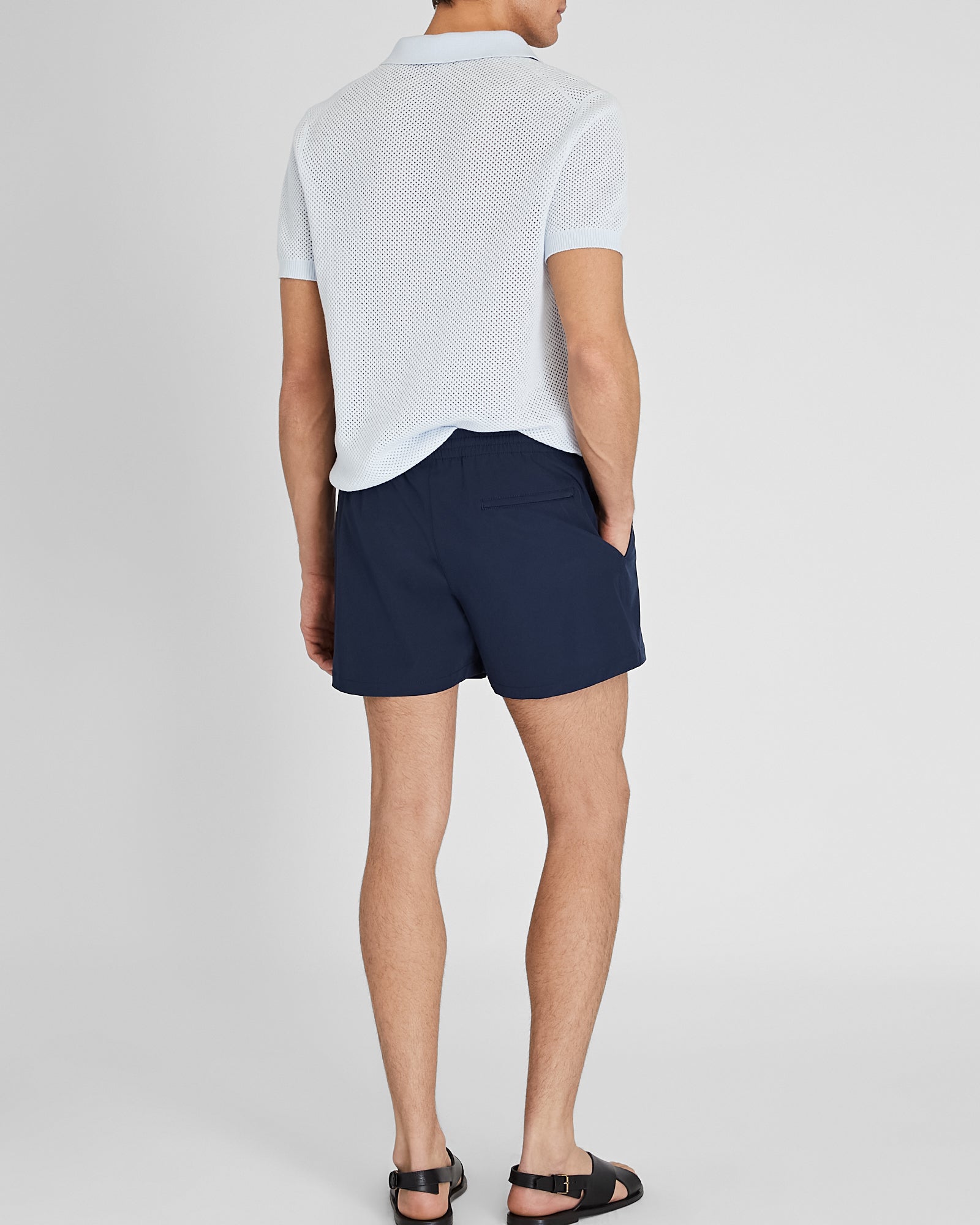CLUB MONACO - Arlen Solid 4" Swim Trunk - Navy