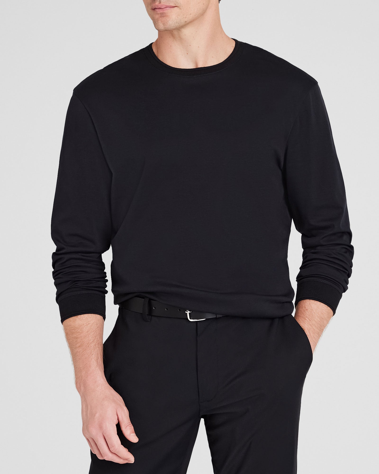 CLUB MONACO - T-shirt soigné manche longue - Noir