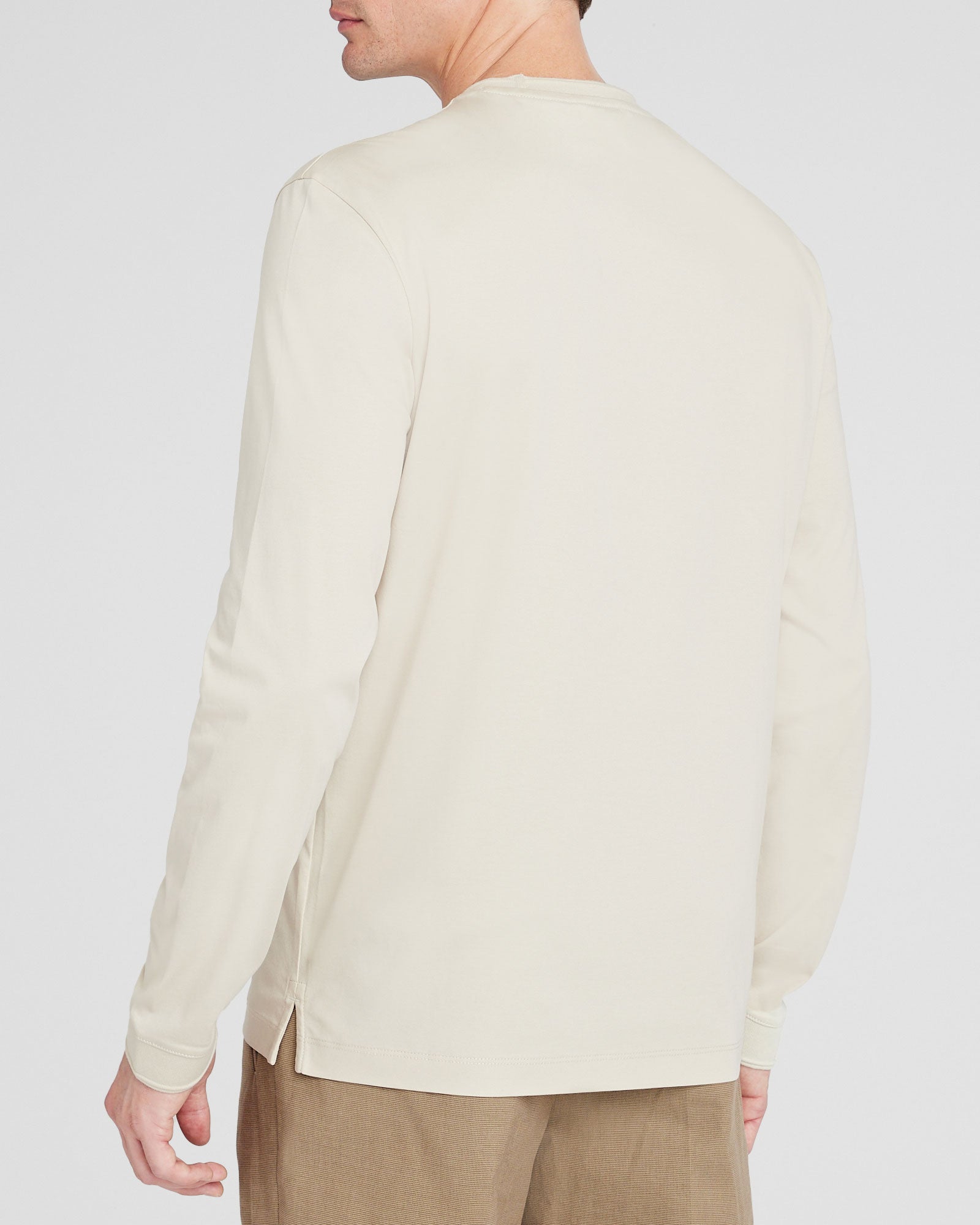 CLUB MONACO - Long-Sleeve Refined Crew Tee - Oatmeal
