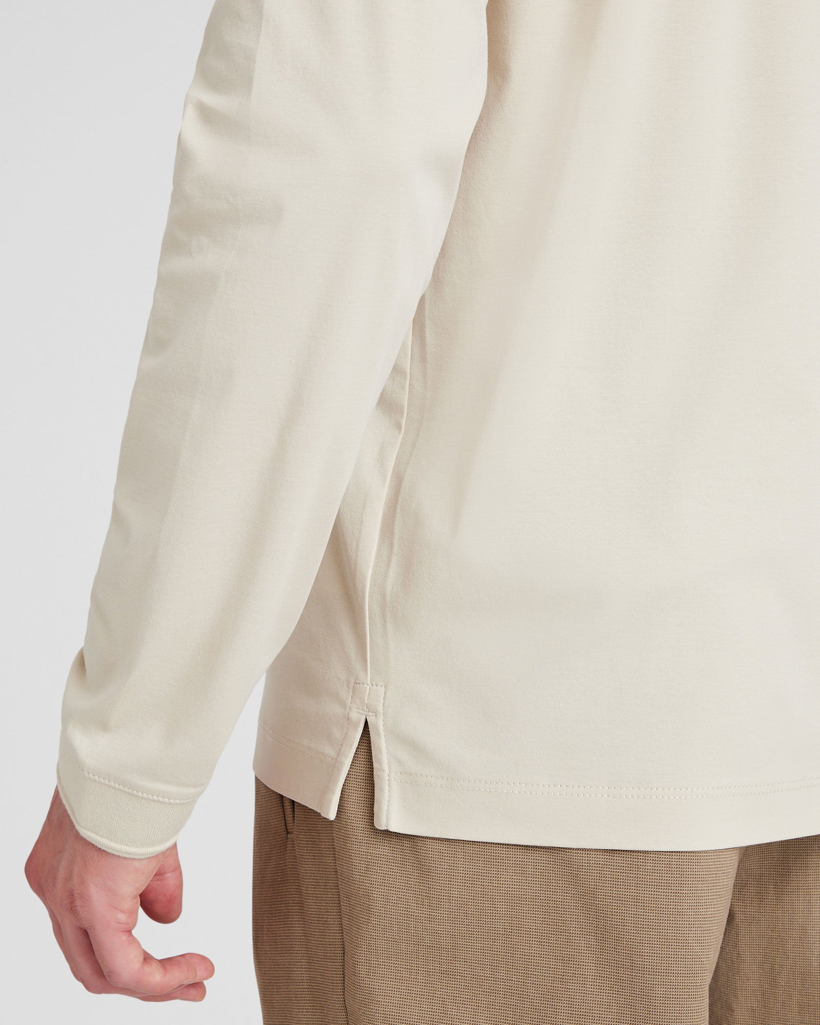 CLUB MONACO - Long-Sleeve Refined Crew Tee - Oatmeal