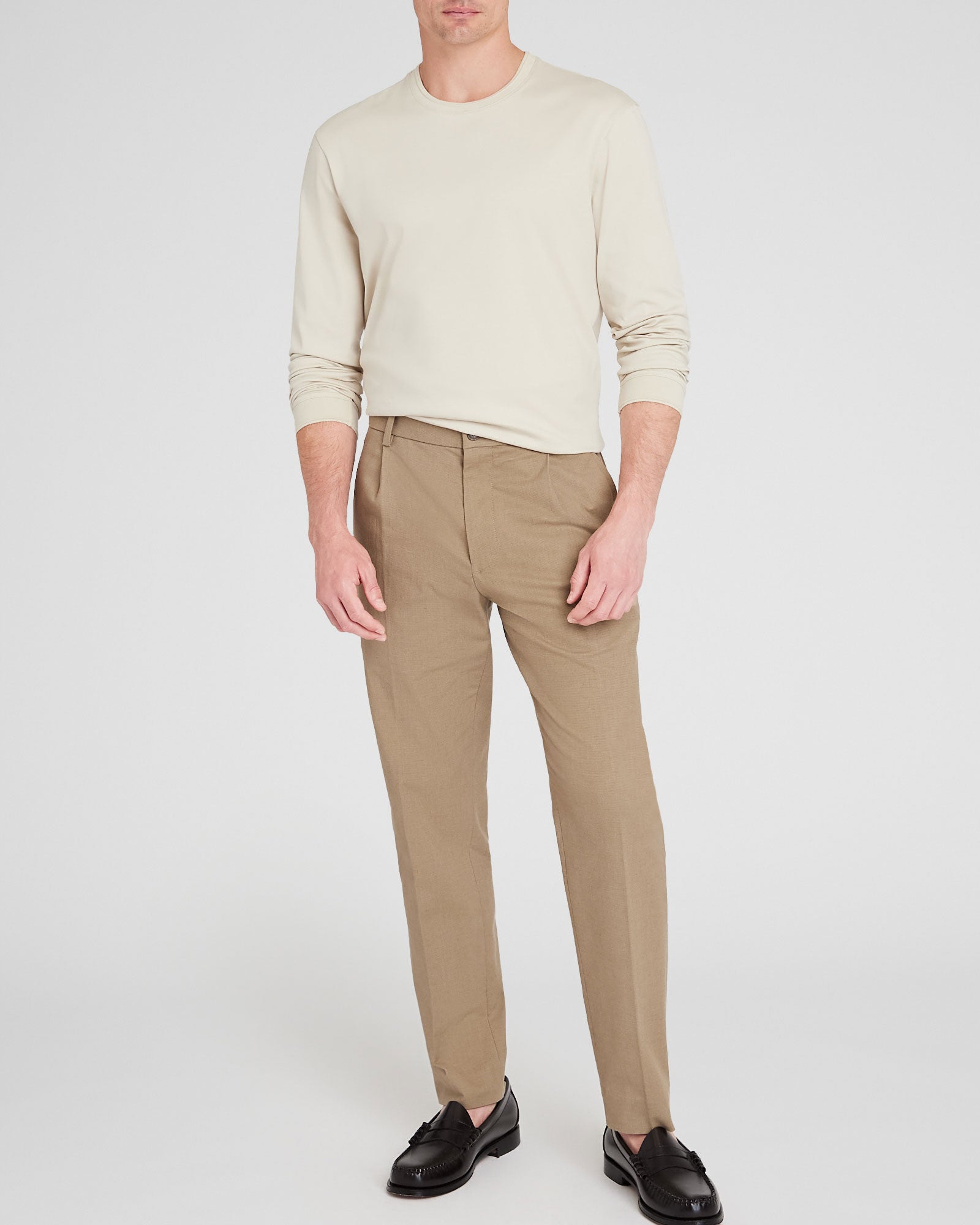 CLUB MONACO - Long-Sleeve Refined Crew Tee - Oatmeal