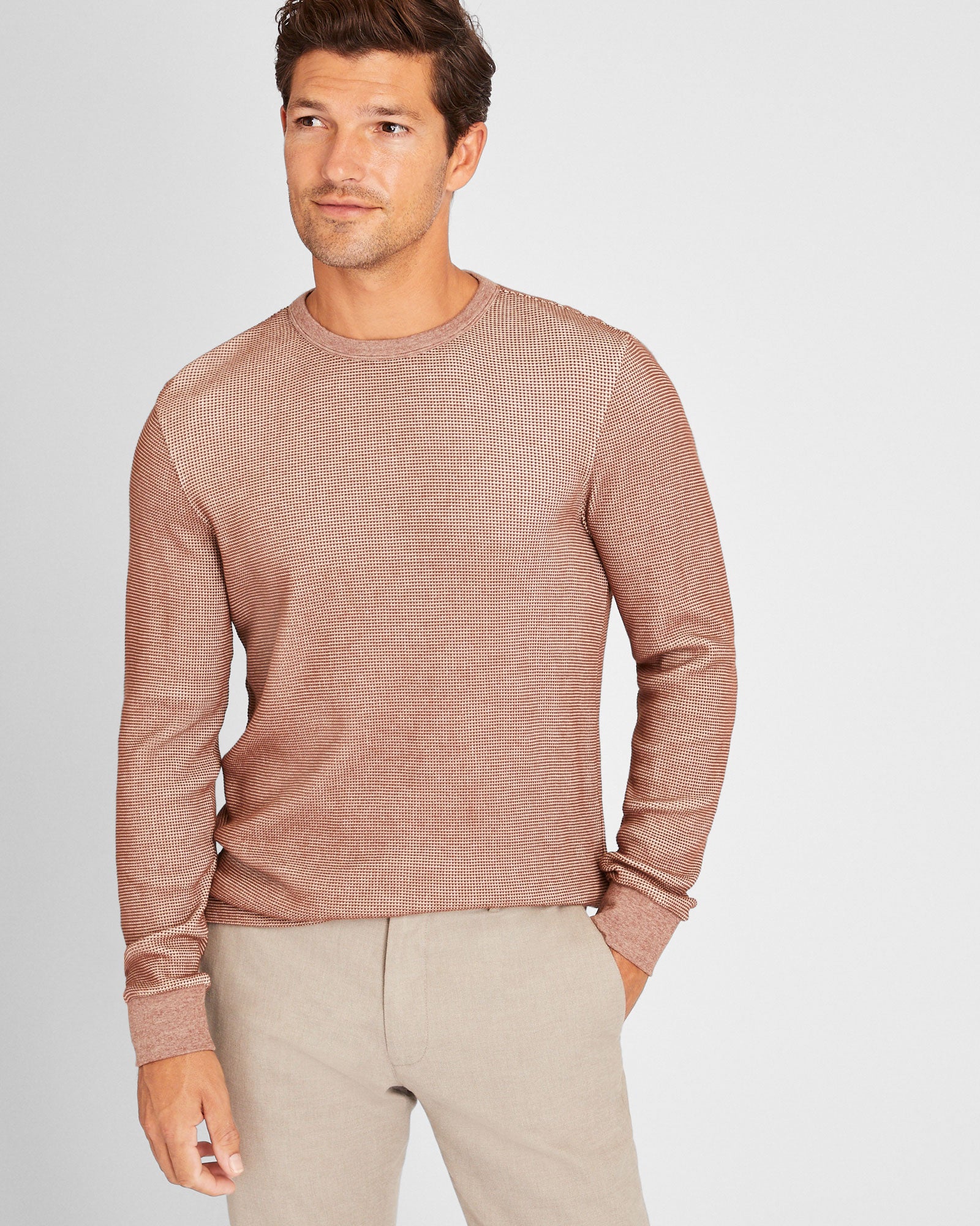 CLUB MONACO - Thermal Crewneck - Brown