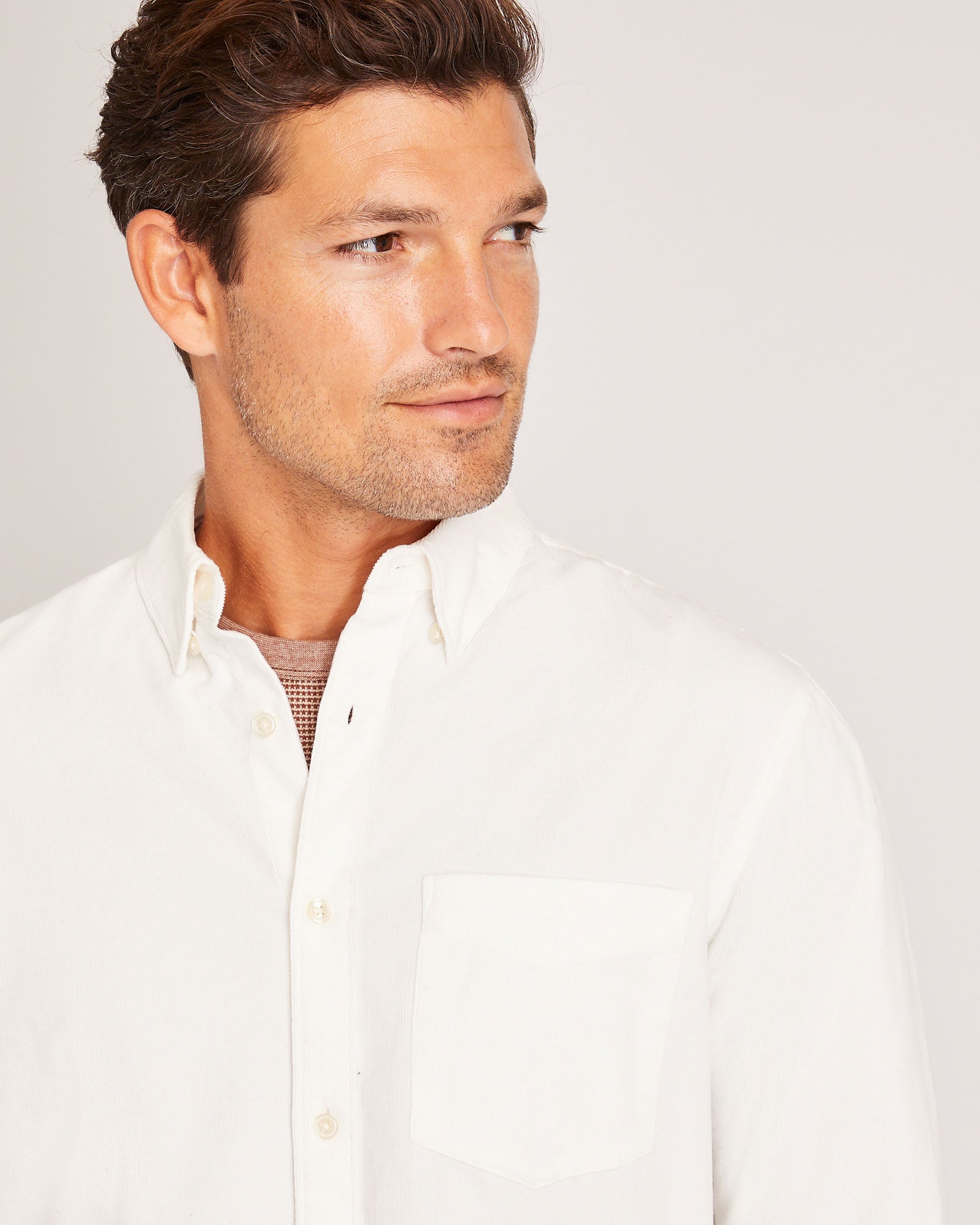 CLUB MONACO - Long-Sleeve Corduroy Shirt - Cream