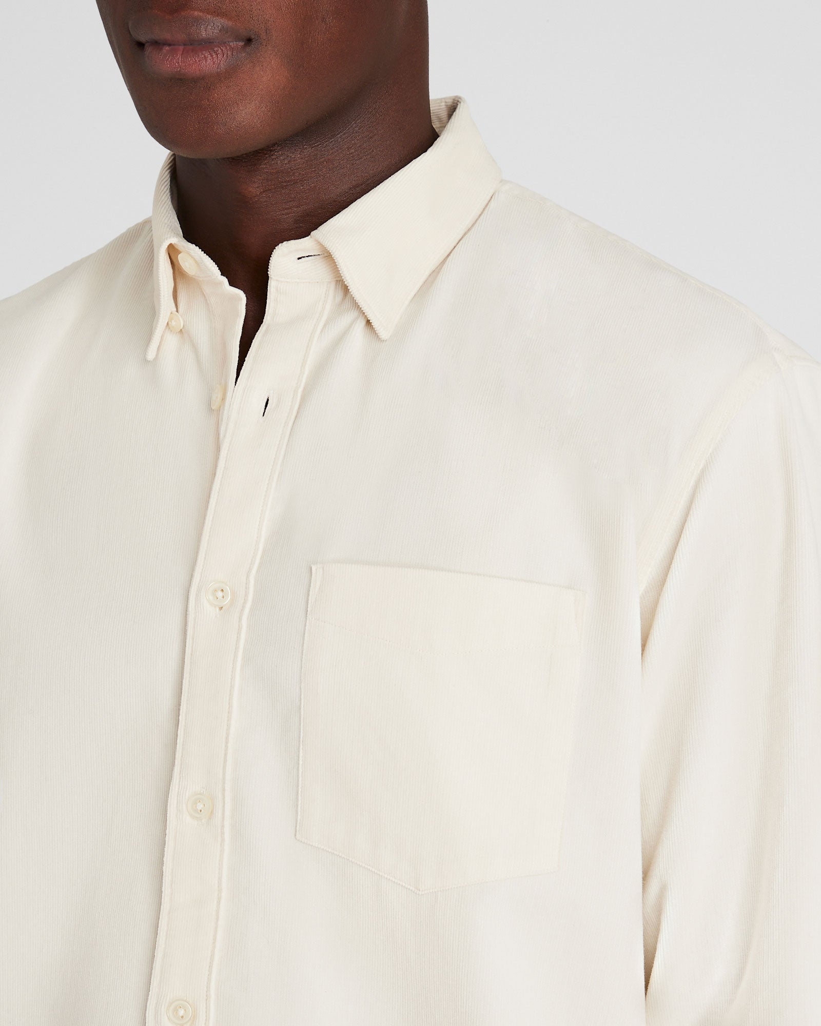 CLUB MONACO - Long-Sleeve Corduroy Shirt - Cream