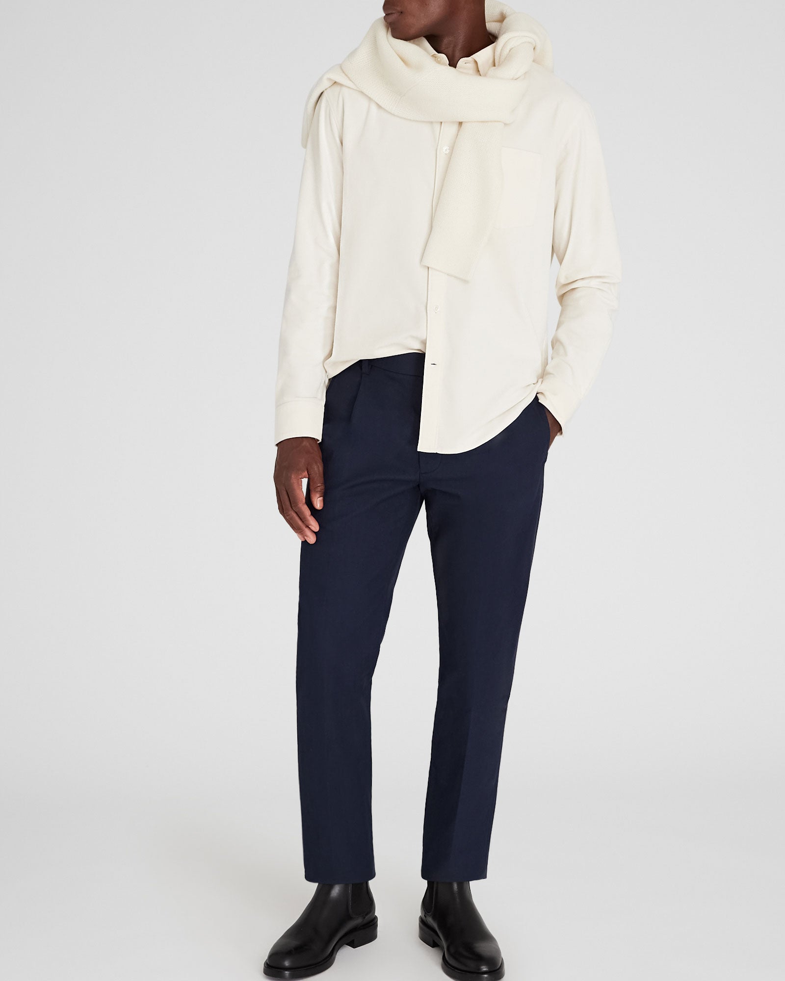 CLUB MONACO - Long-Sleeve Corduroy Shirt - Cream