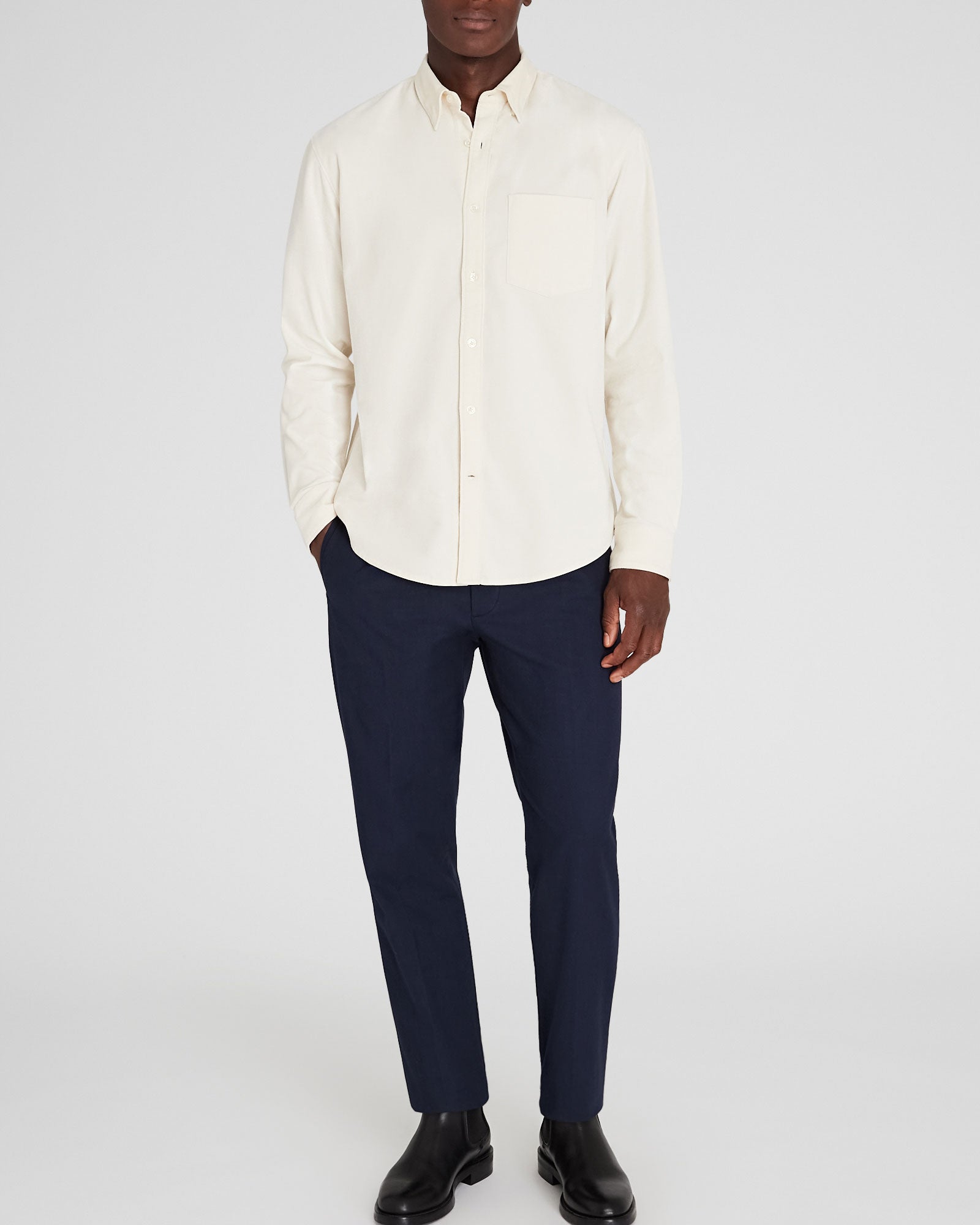 CLUB MONACO - Long-Sleeve Corduroy Shirt - Cream