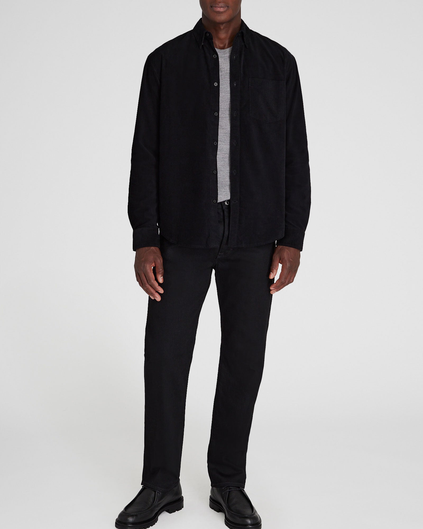 CLUB MONACO - Long-Sleeve Corduroy Shirt - Black
