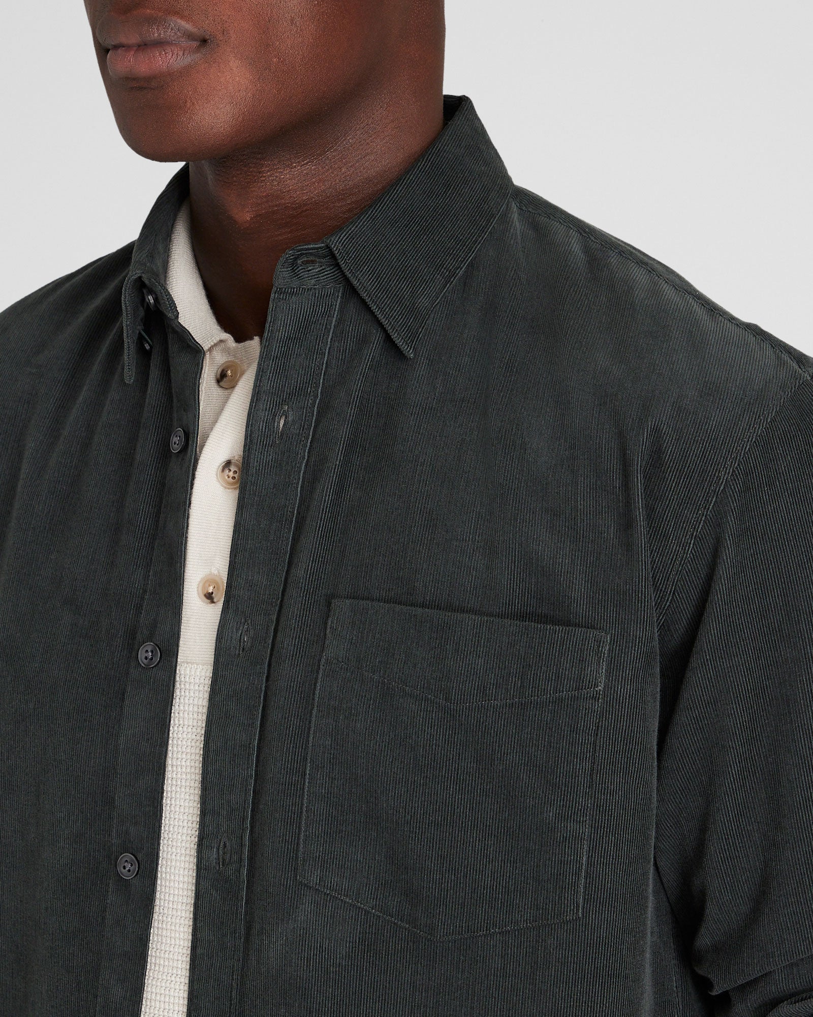 CLUB MONACO - Long-Sleeve Corduroy Shirt - Basil