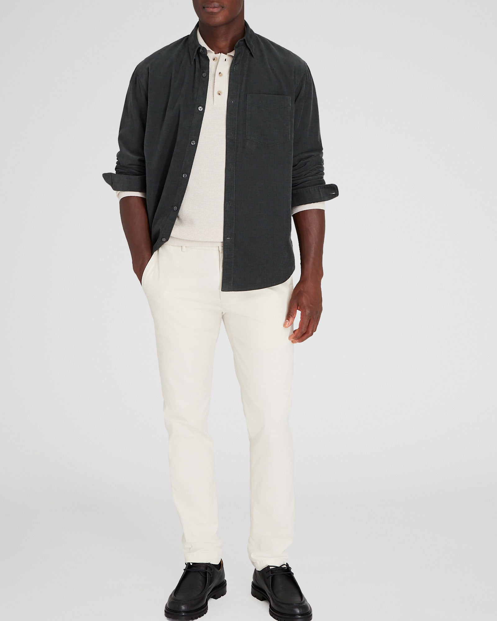 CLUB MONACO - Long-Sleeve Corduroy Shirt - Basil