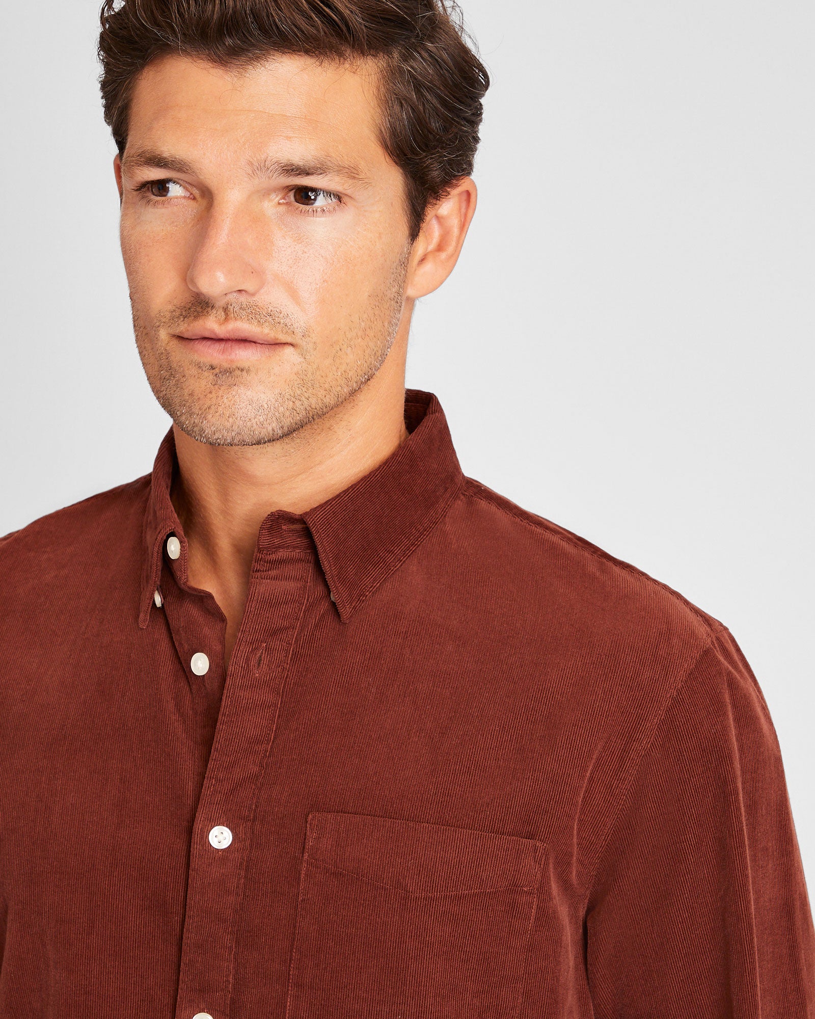 CLUB MONACO - Chemise en velours côtelé - Bourgogne