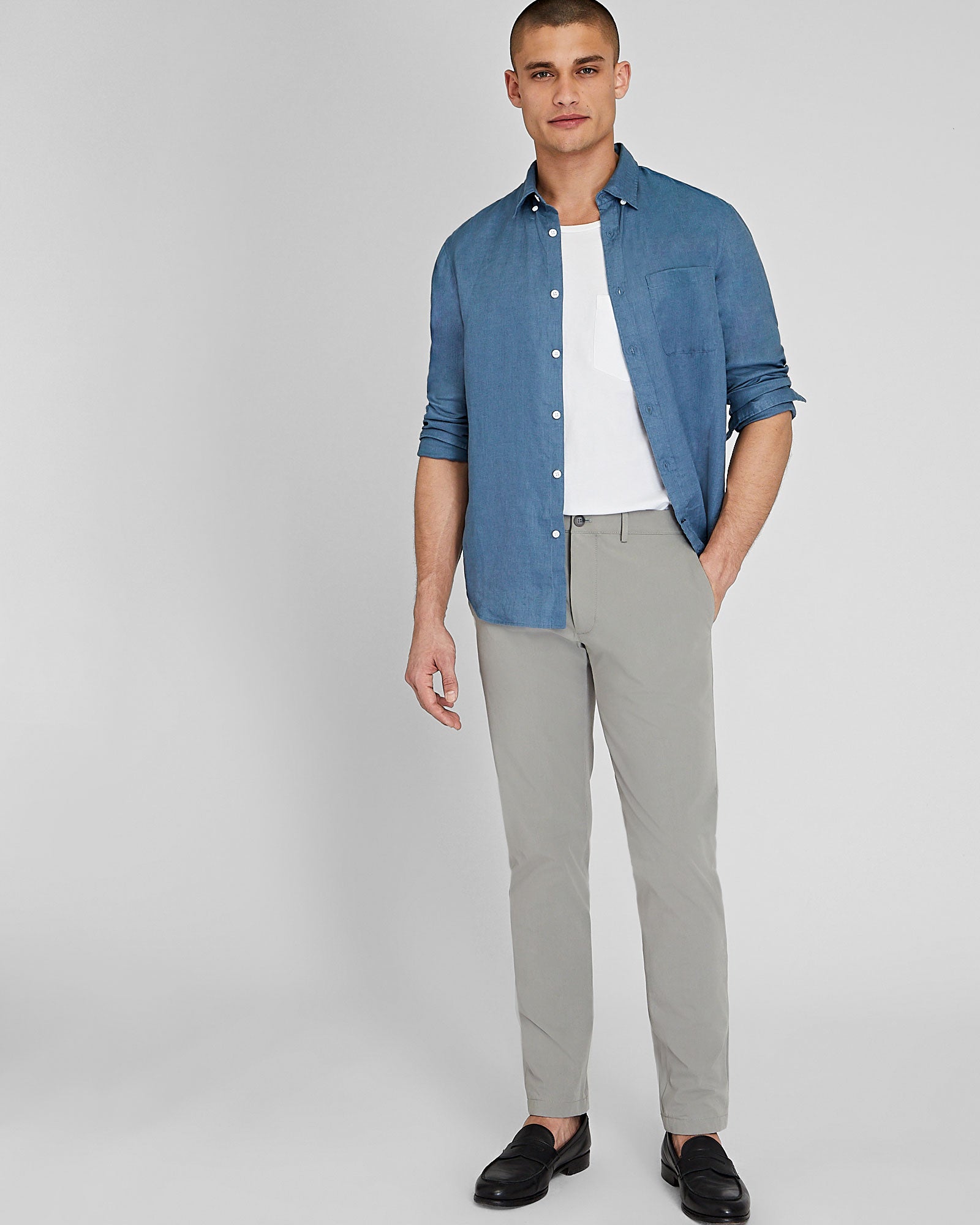 CLUB MONACO - Connor Tech Pant - Med Grey Mix