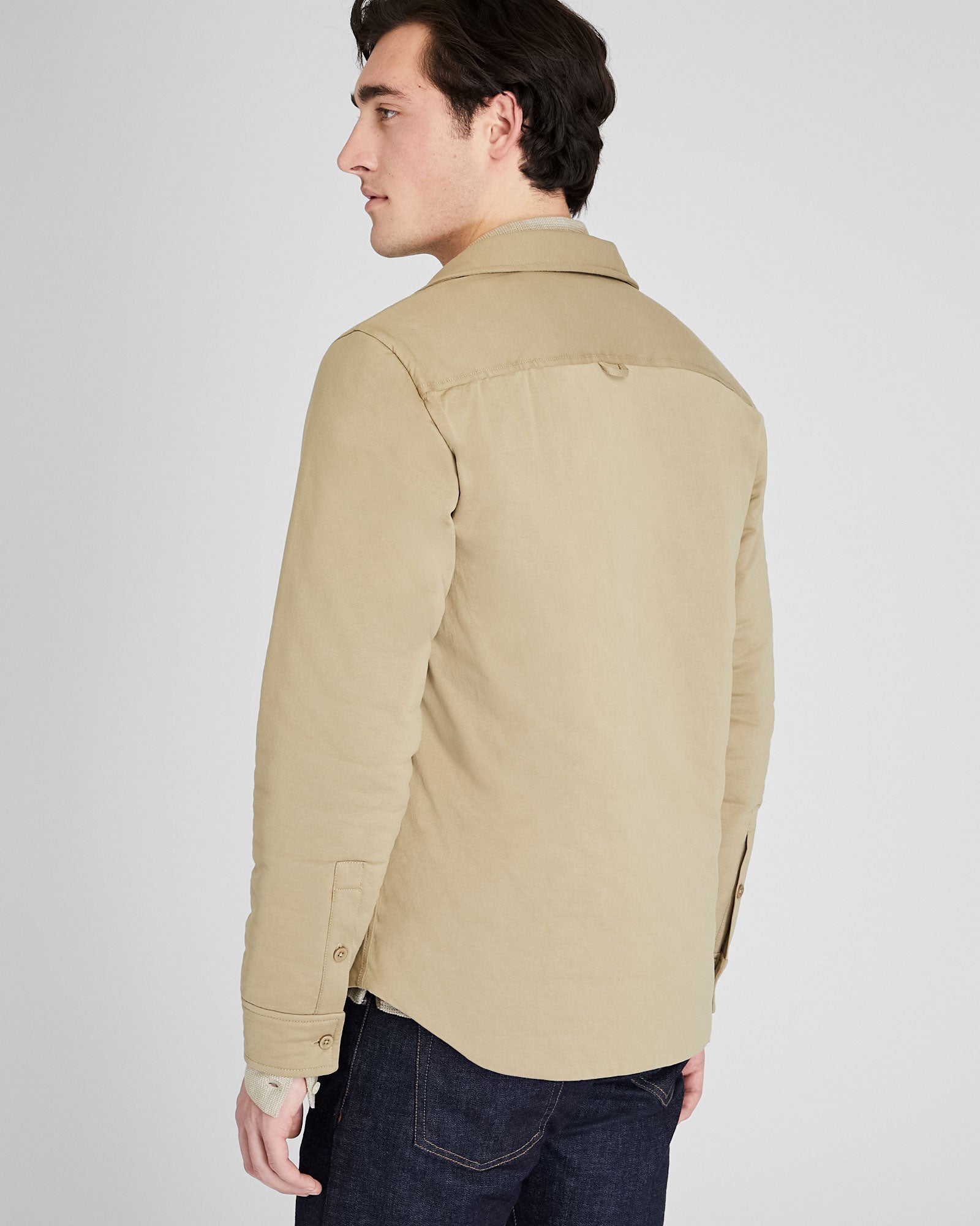CLUB MONACO - Padded Jersey Shirt Jacket - Camel