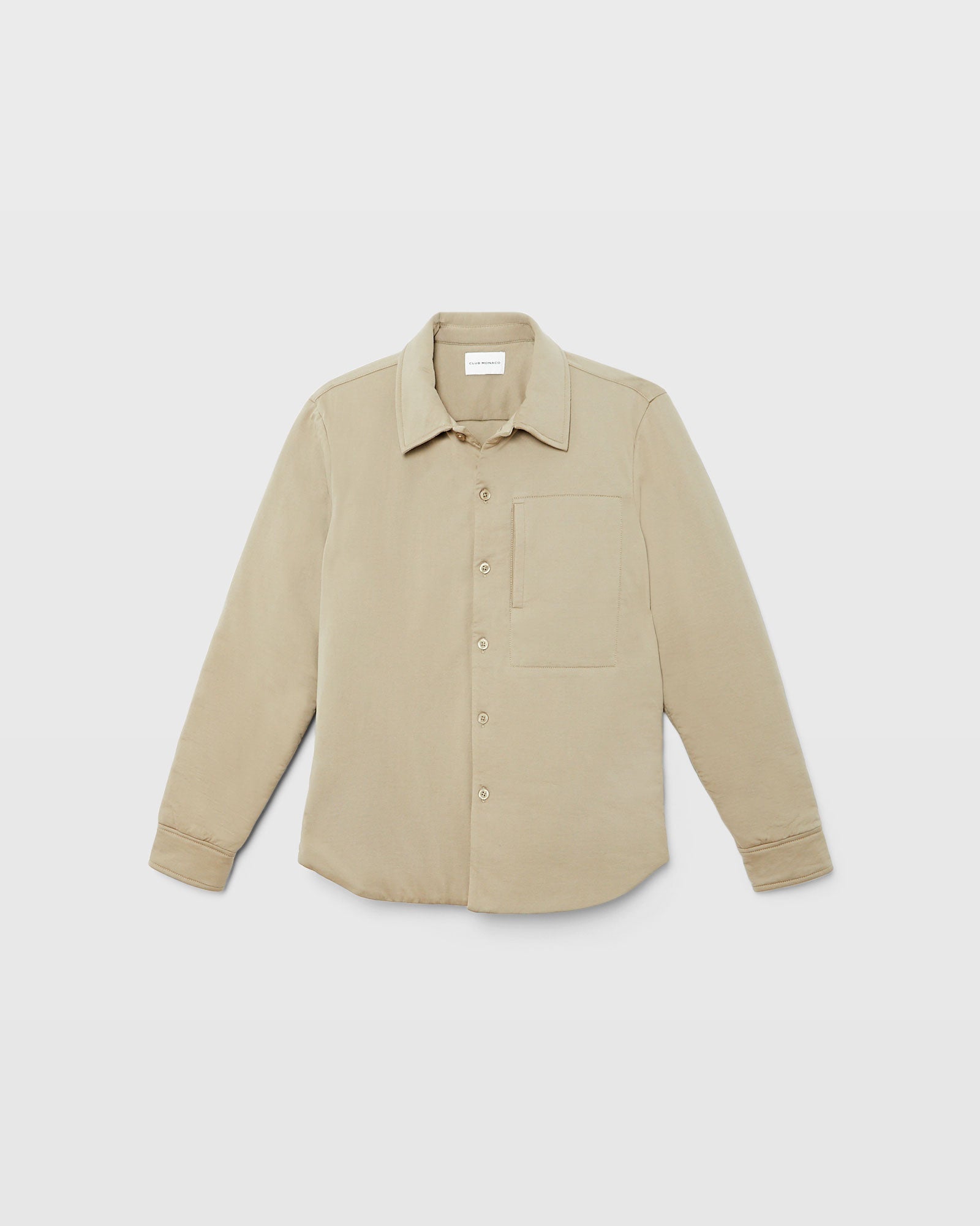 CLUB MONACO - Padded Jersey Shirt Jacket - Camel
