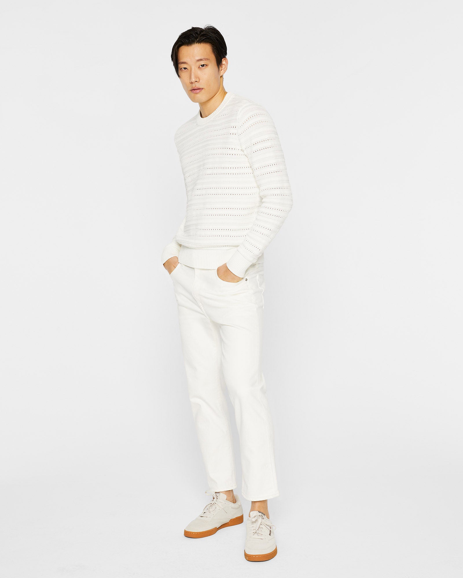 CLUB MONACO - Cropped Straight Jeans - White