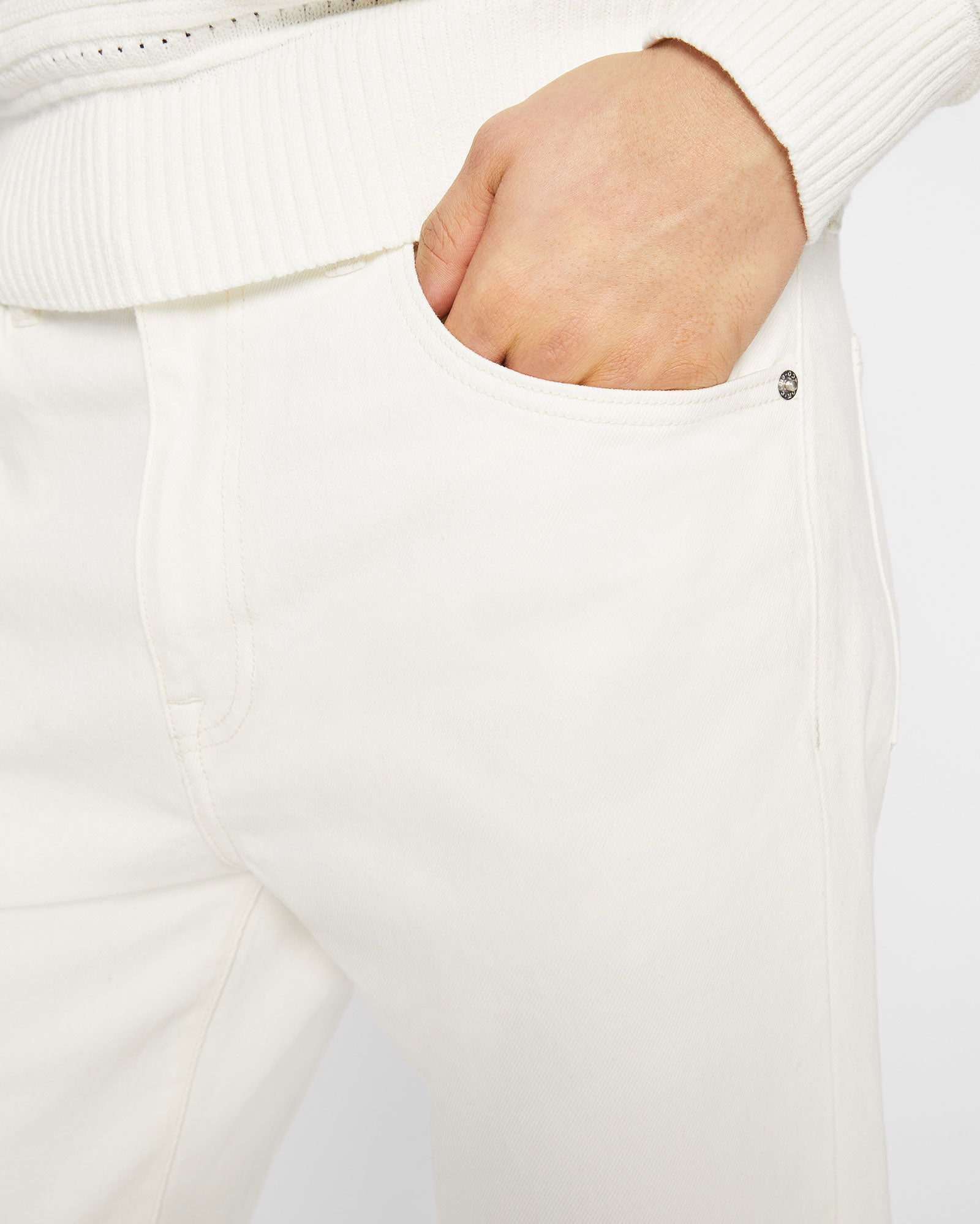 CLUB MONACO - Cropped Straight Jeans - White