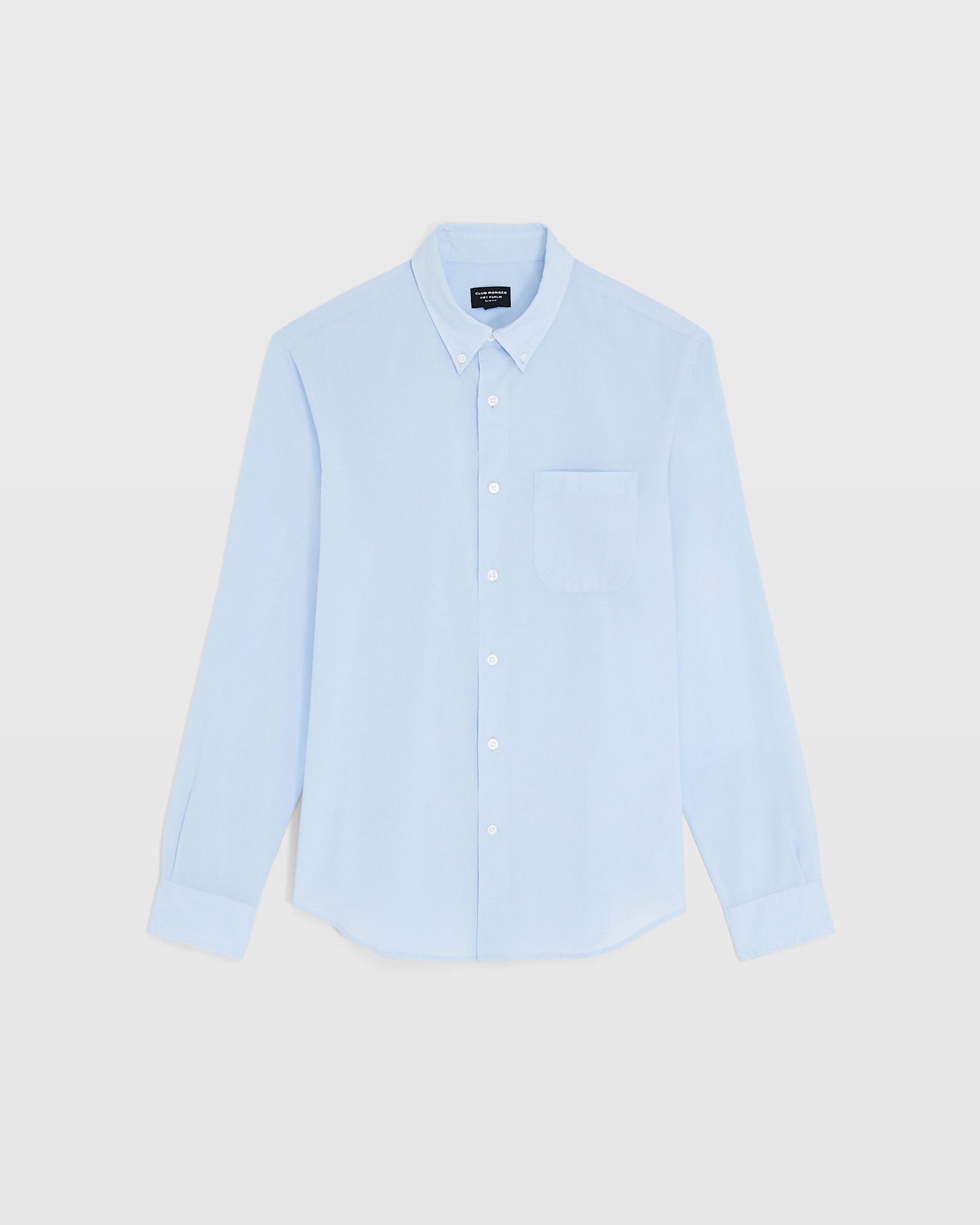 CLUB MONACO - Chemise en popeline unie légère - Bleu clair