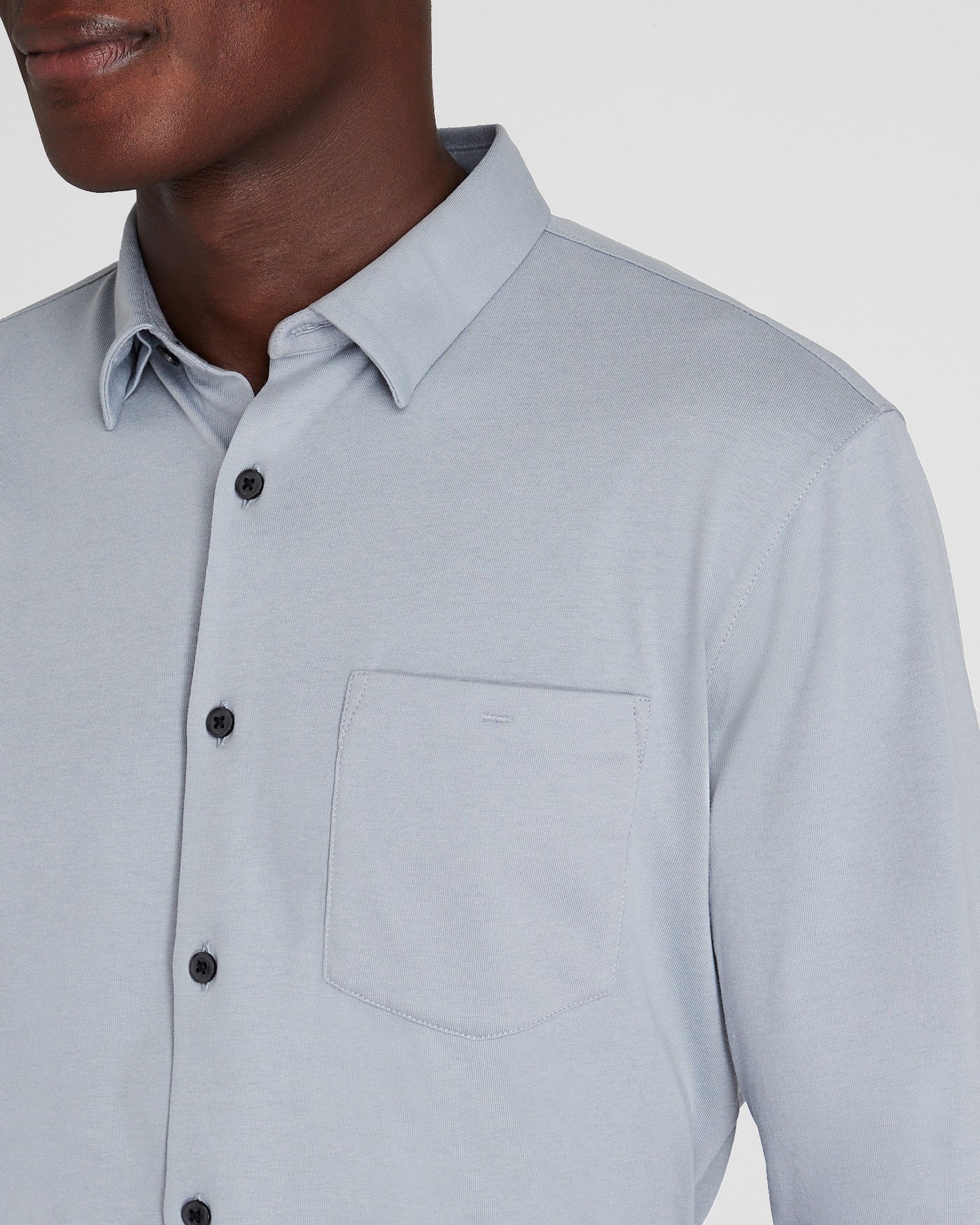 Men's Grey Mix Long-Sleeve Knit Shirt | Club Monaco Corp, CA CA