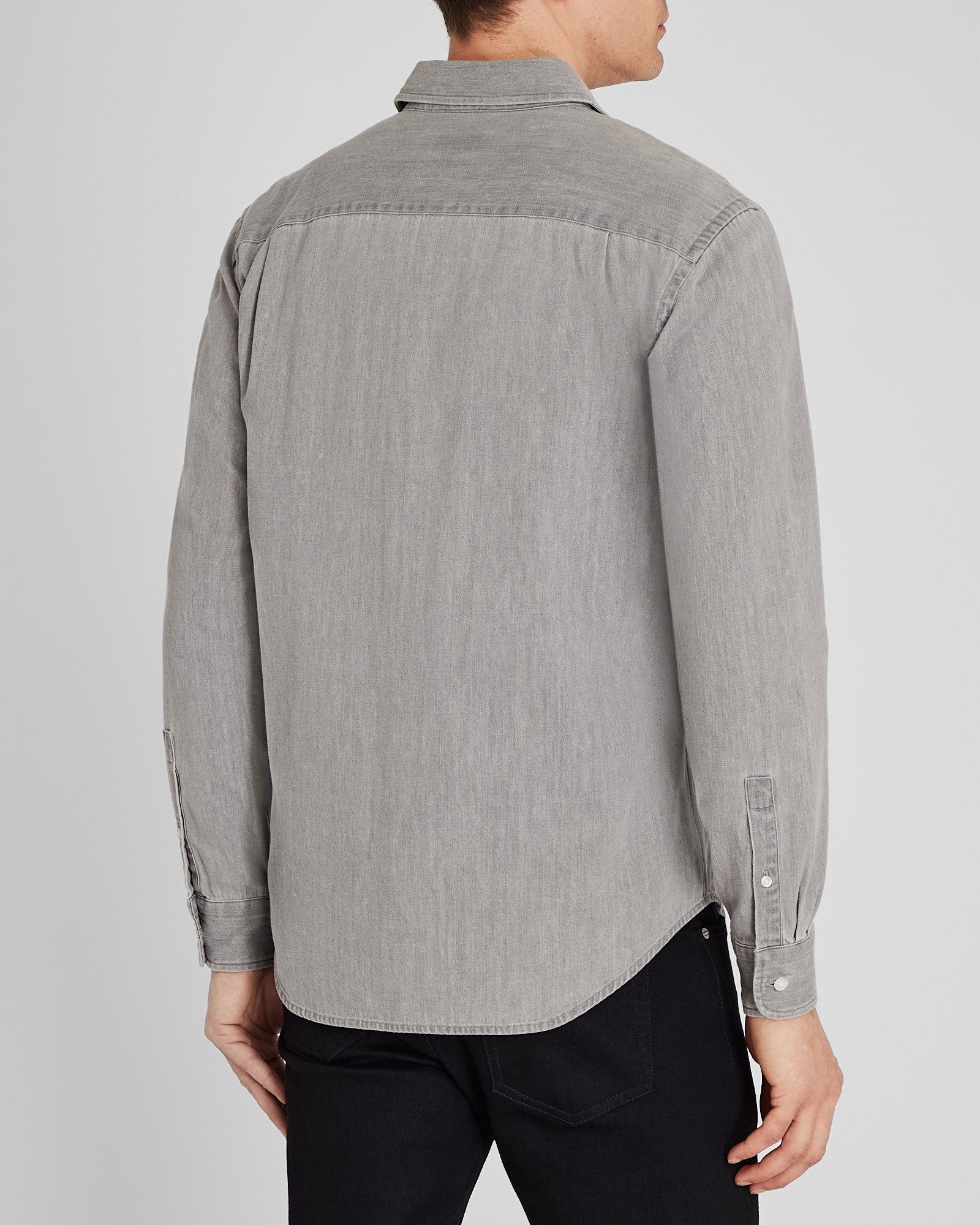CLUB MONACO - Long-Sleeve Denim Shirt - Grey