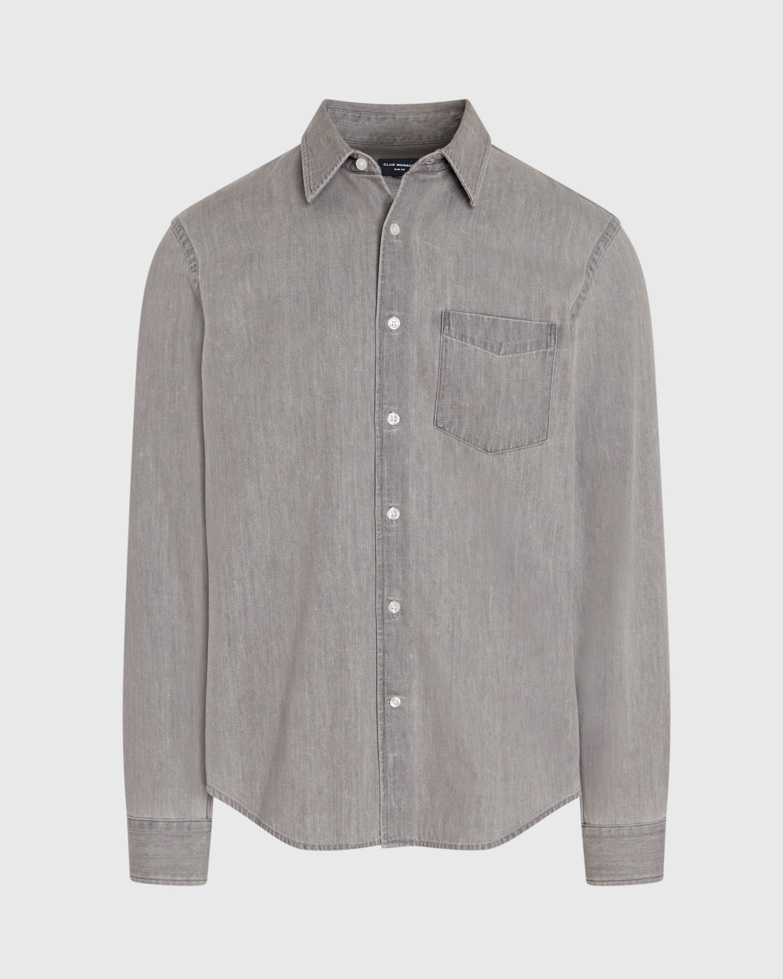 CLUB MONACO - Long-Sleeve Denim Shirt - Grey