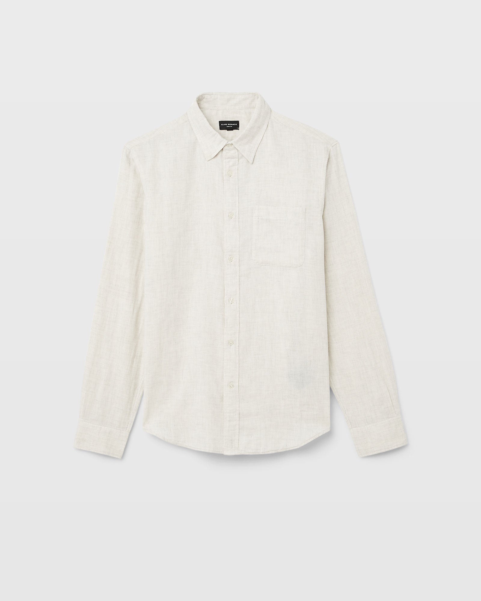 CLUB MONACO - Lightweight Doubleface Long-Sleeve Shirt - Ivory Mix