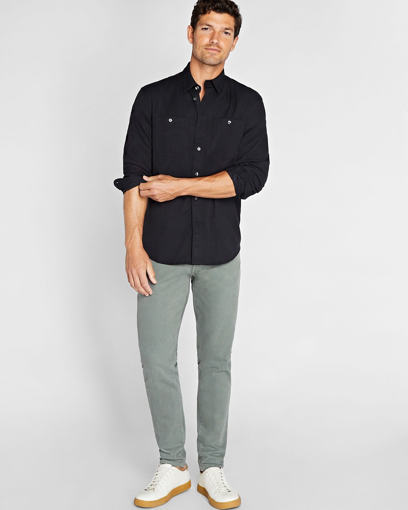 CLUB MONACO - Chemise utilitaire en sergé doux - Noir