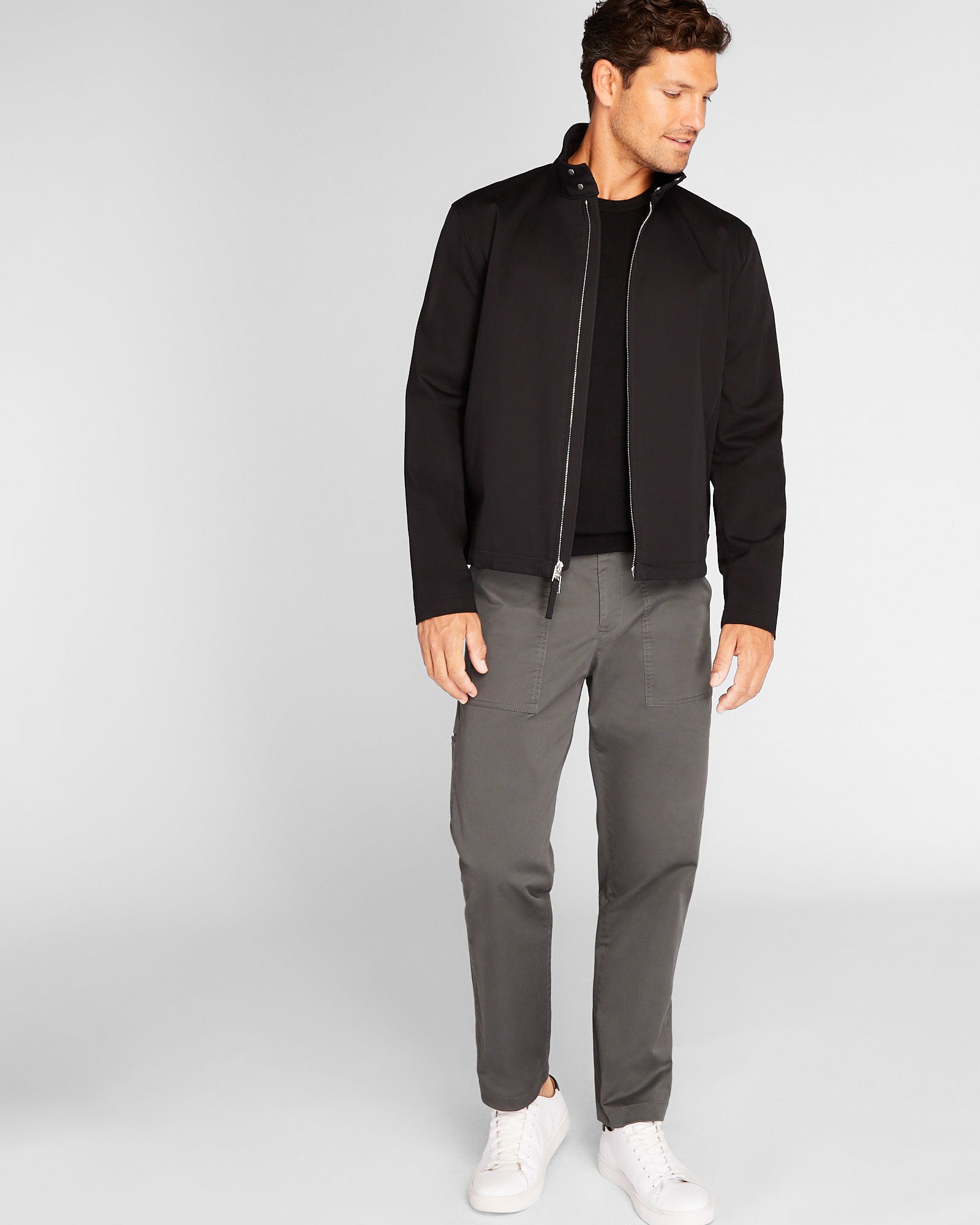 CLUB MONACO - Veste courte à col cheminée - Noir